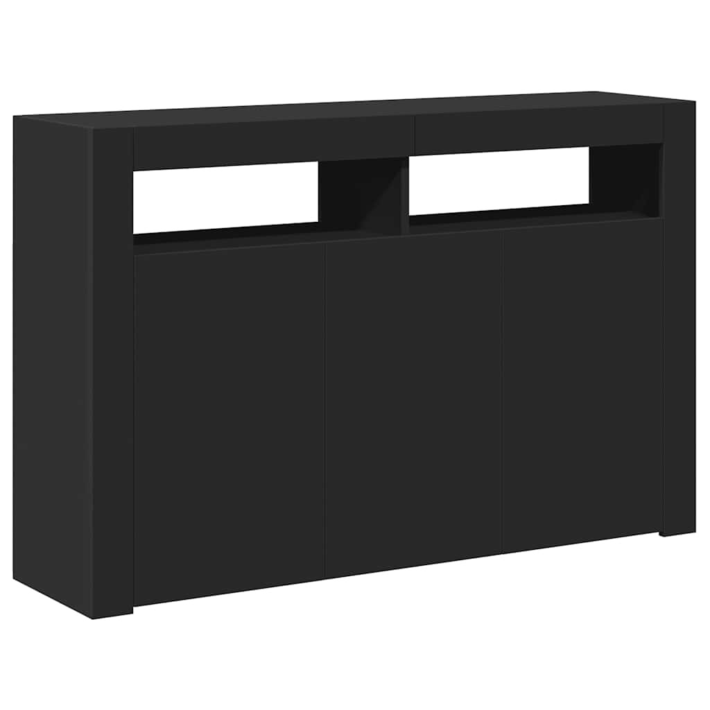 Sideboard mit LED-Leuchten Schwarz 115,5x30x75 cm