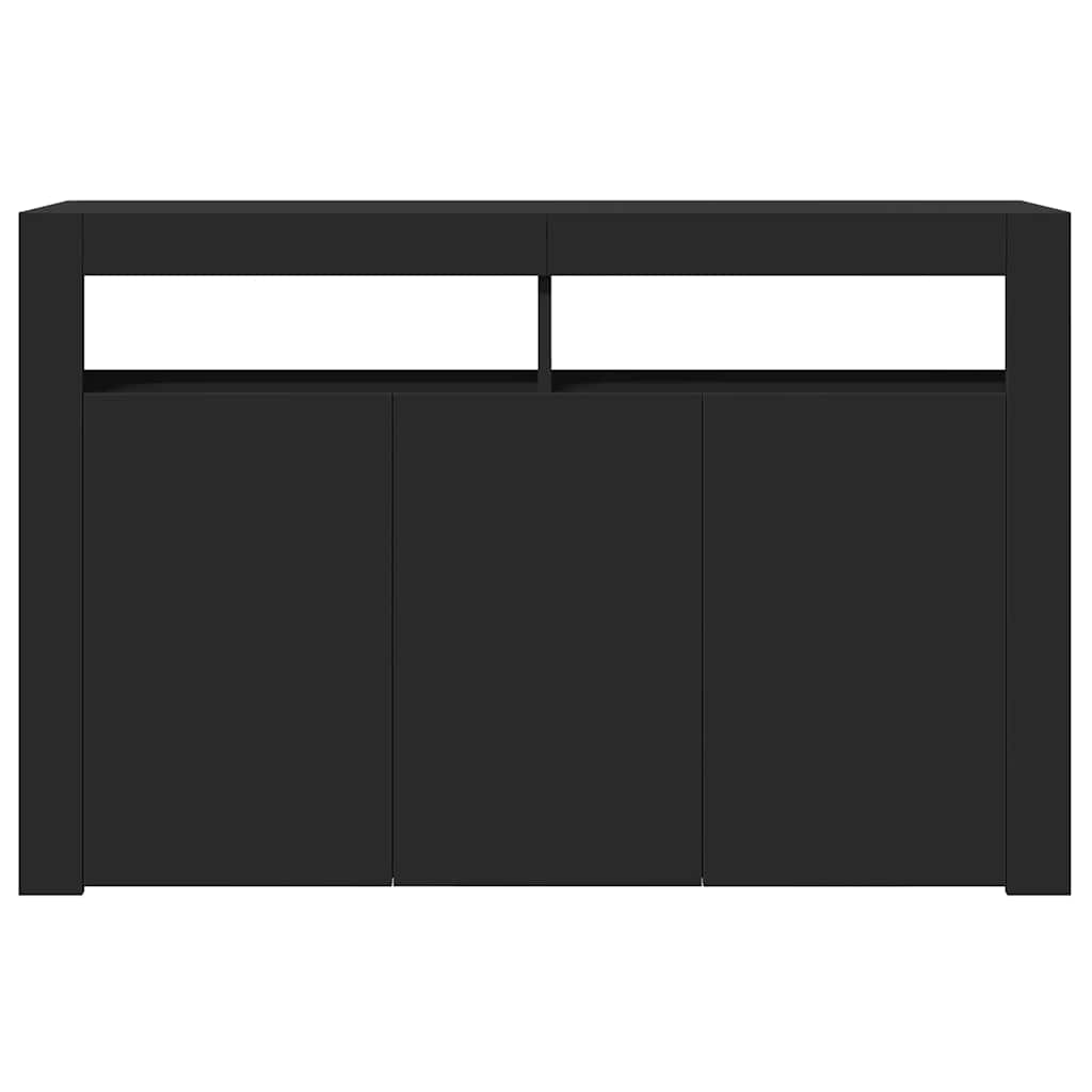 Sideboard mit LED-Leuchten Schwarz 115,5x30x75 cm