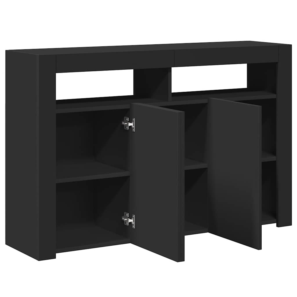 Sideboard mit LED-Leuchten Schwarz 115,5x30x75 cm
