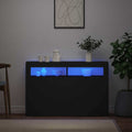 Sideboard mit LED-Leuchten Schwarz 115,5x30x75 cm