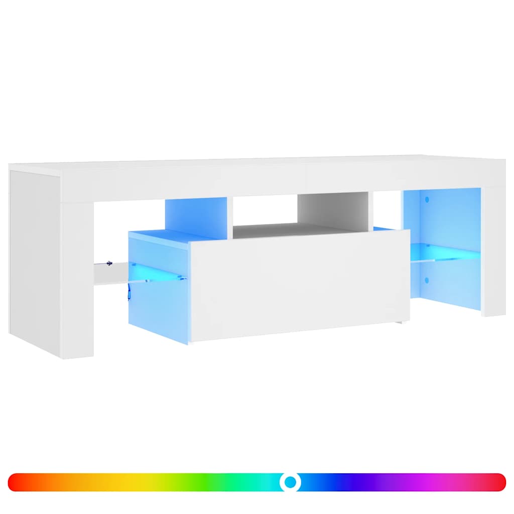 TV-Schrank mit LED-Leuchten Weiß 120x35x40 cm