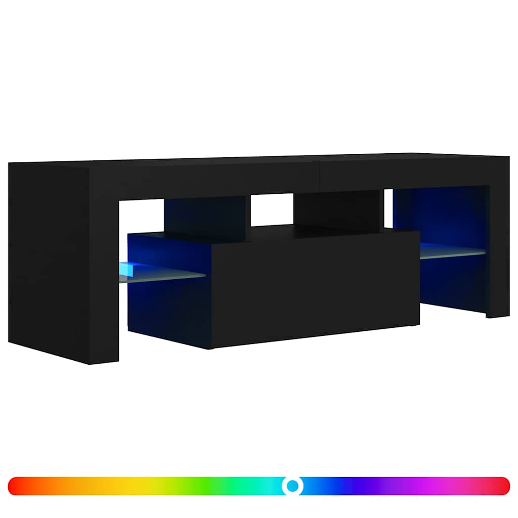 TV-Schrank mit LED-Leuchten Schwarz 120x35x40 cm