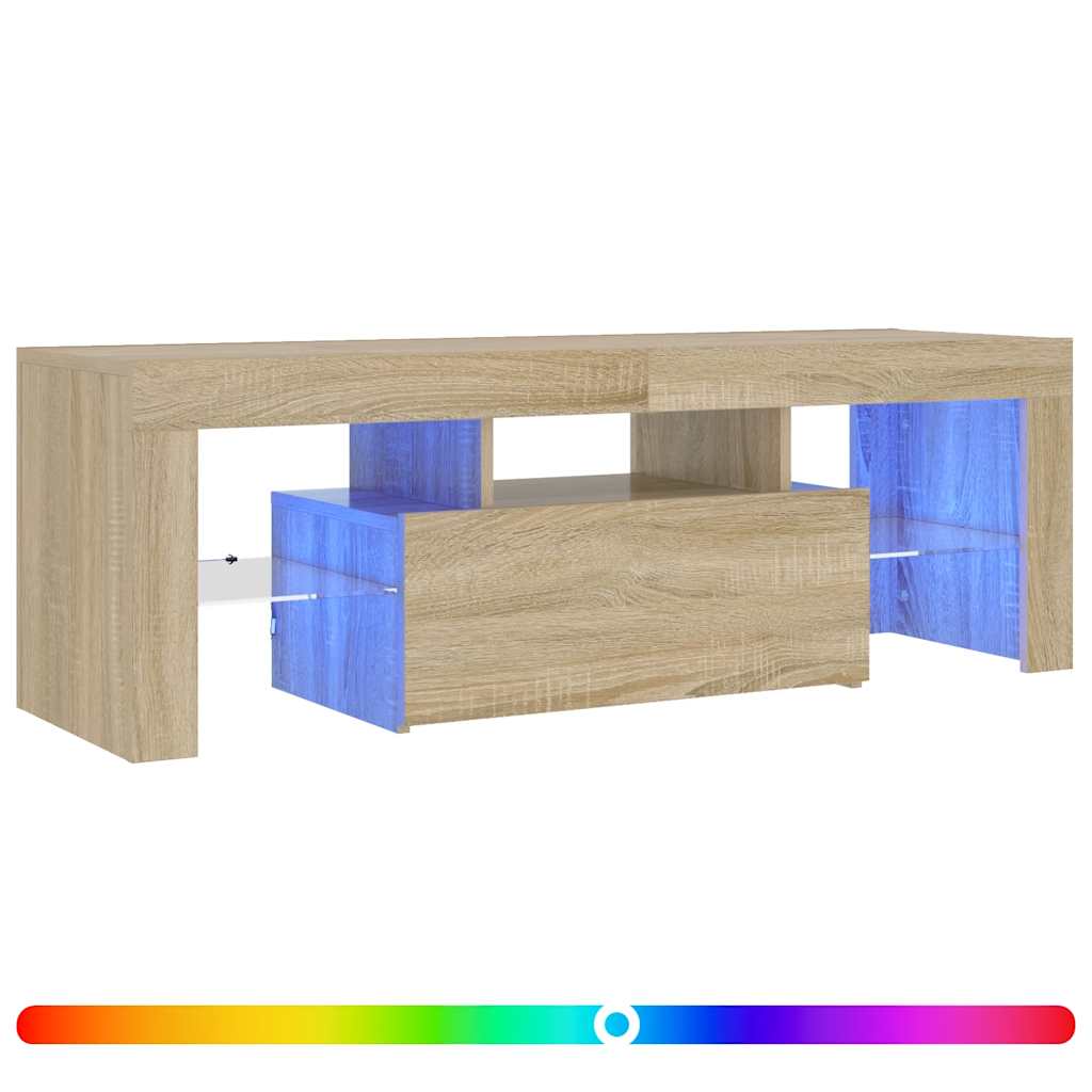 TV-Schrank mit LED-Leuchten Sonoma-Eiche 120x35x40 cm