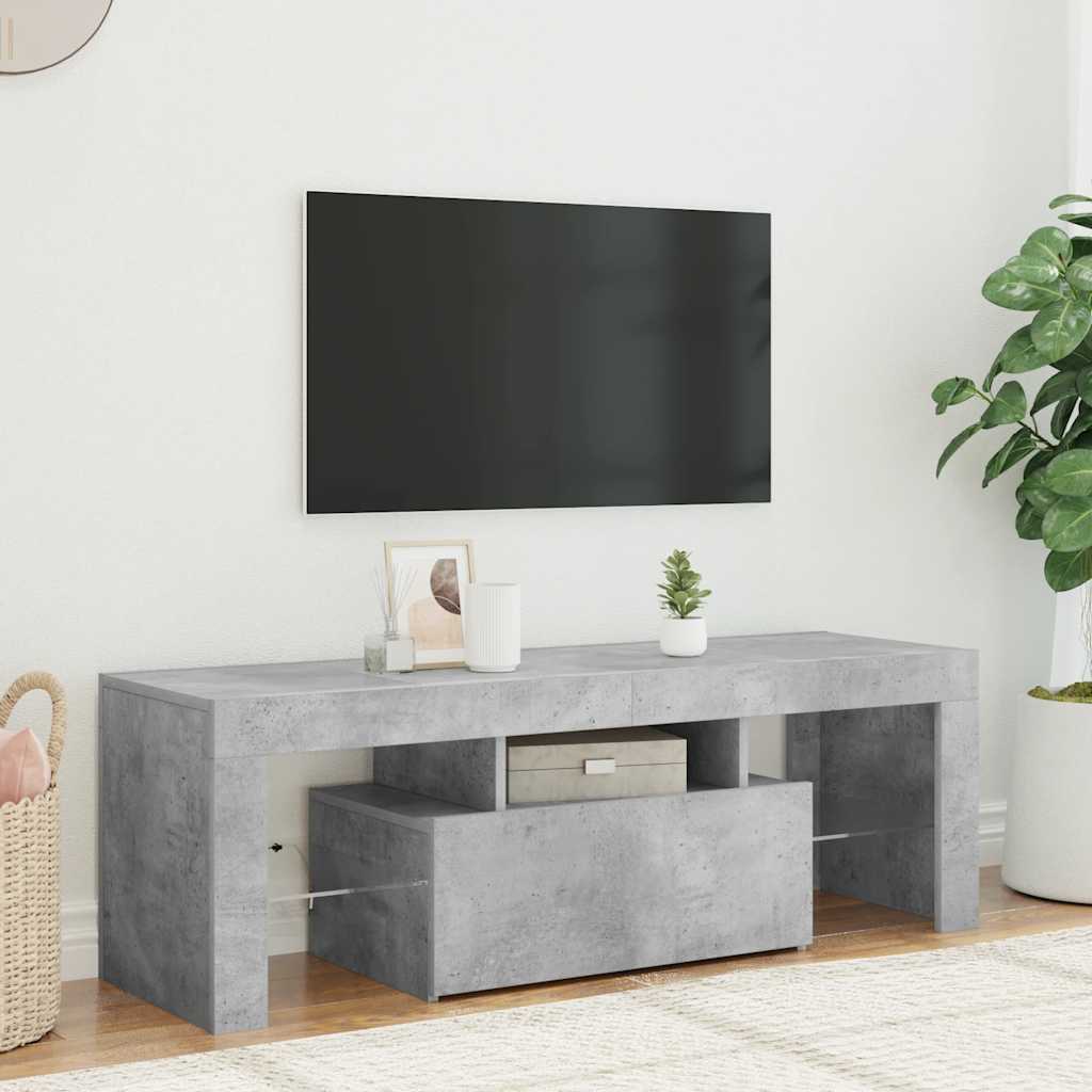 TV-Schrank mit LED-Beleuchtung Betongrau 120x35x40 cm