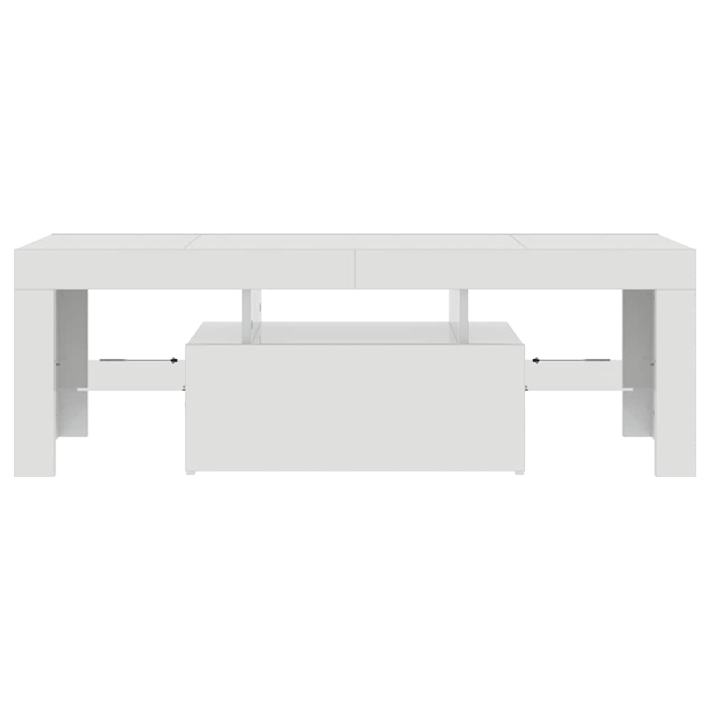 TV-Schrank mit LED-Leuchten Hochglanz-Weiß 120x35x40 cm