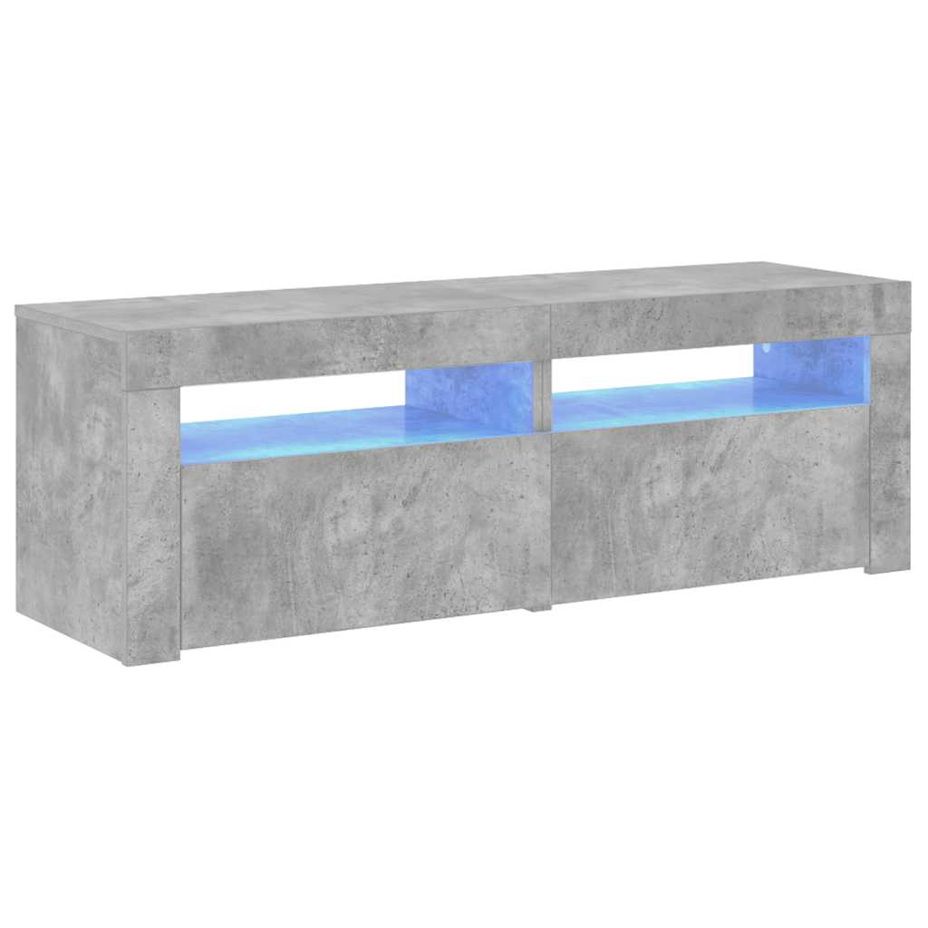 TV-Schrank mit LED-Beleuchtung Betongrau 120x35x40 cm