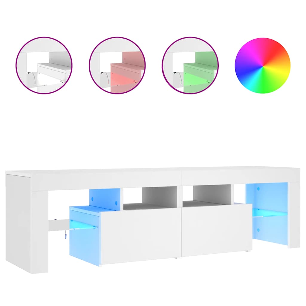 TV-Schrank mit LED-Beleuchtung Weiß 140x36,5x40 cm