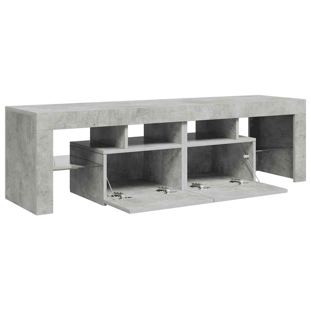 TV-Schrank mit LED-Beleuchtung Betongrau 140x36,5x40 cm