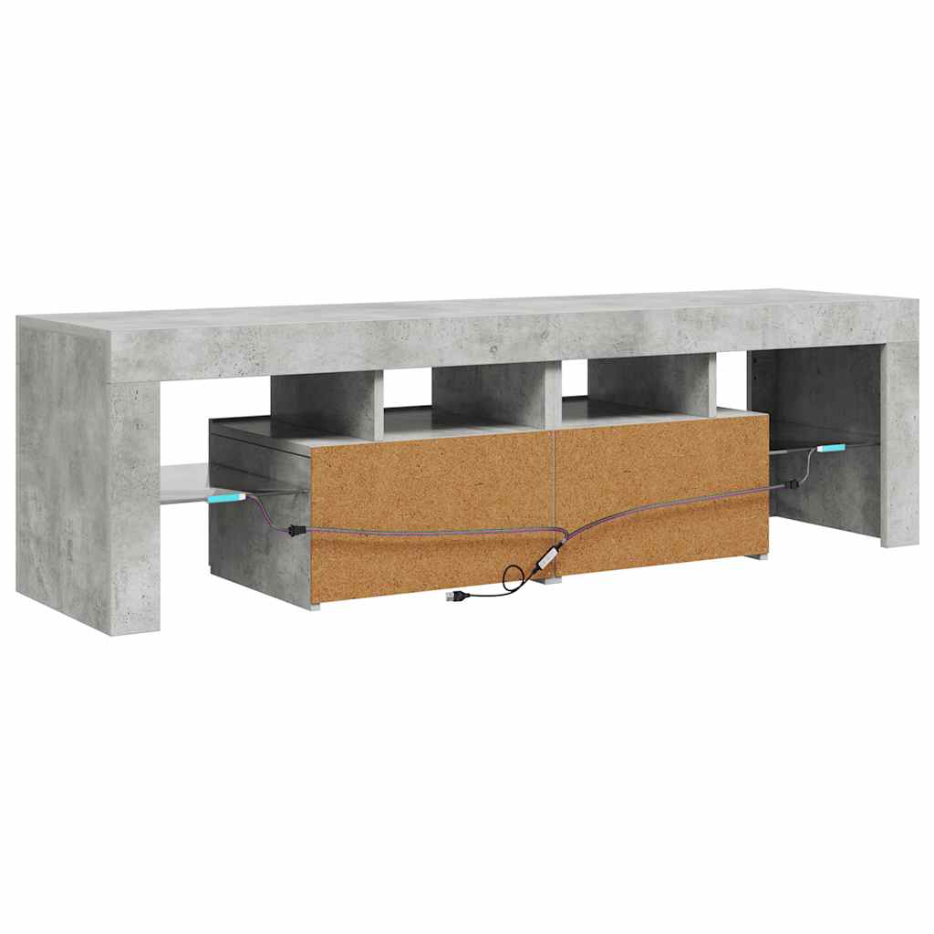 TV-Schrank mit LED-Beleuchtung Betongrau 140x36,5x40 cm
