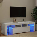 TV-Schrank mit LED-Beleuchtung Hochglanz-Weiß 140x36,5x40 cm