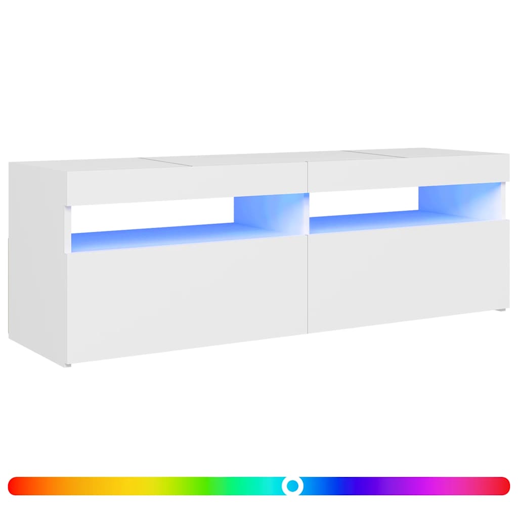 TV-Schrank mit LED-Leuchten Weiß 120x35x40 cm