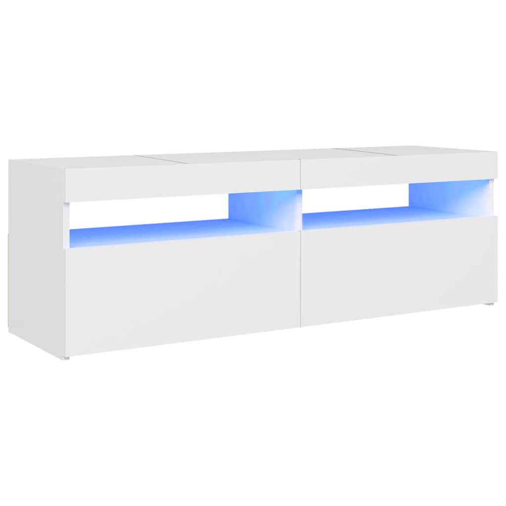 TV-Schrank mit LED-Leuchten Weiß 120x35x40 cm