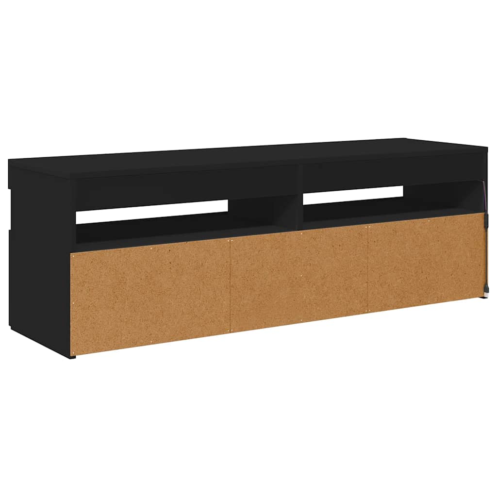 TV-Schrank mit LED-Leuchten Schwarz 120x35x40 cm