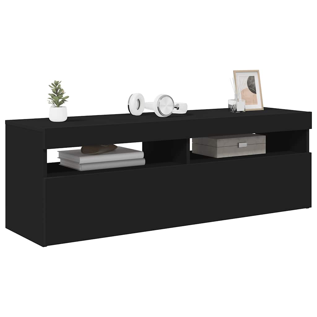 TV-Schrank mit LED-Leuchten Schwarz 120x35x40 cm
