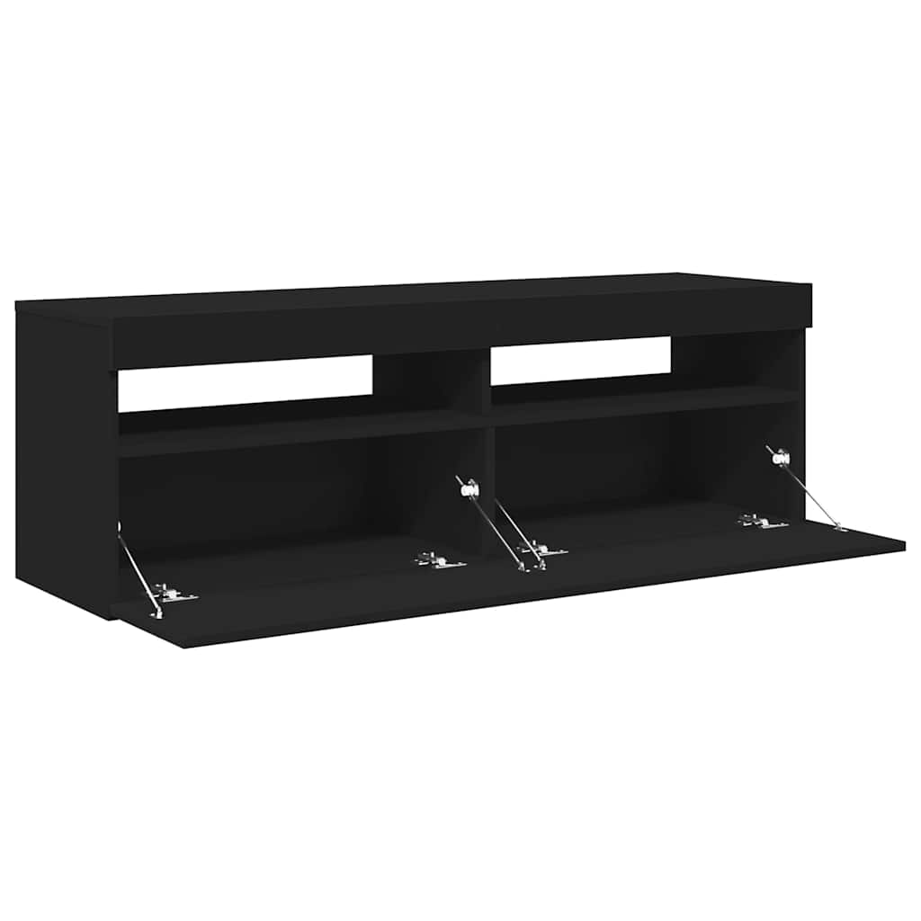 TV-Schrank mit LED-Leuchten Schwarz 120x35x40 cm