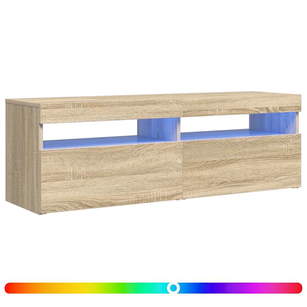 TV-Schrank mit LED-Leuchten Sonoma-Eiche 120x35x40 cm