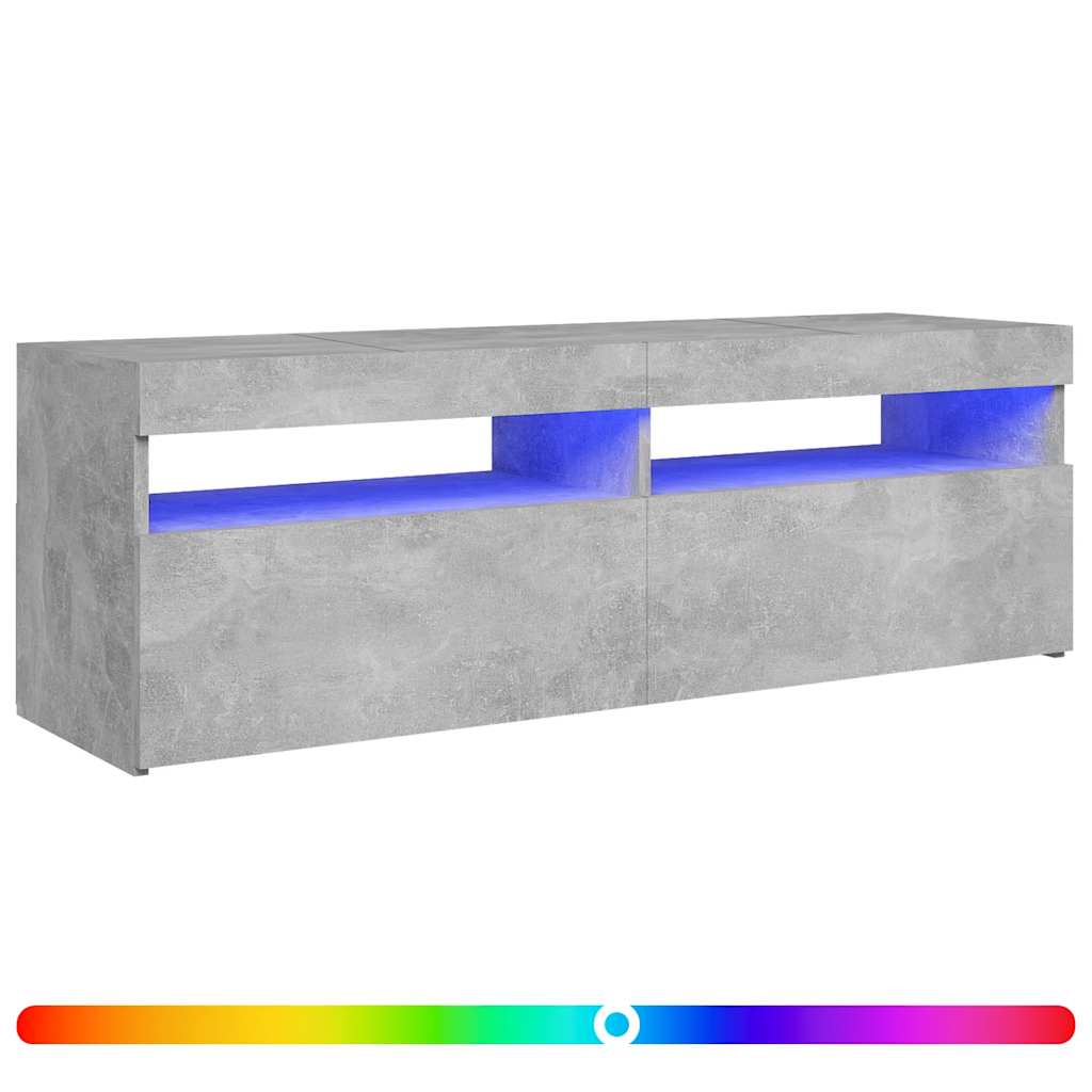 TV-Schrank mit LED-Beleuchtung Betongrau 120x35x40 cm