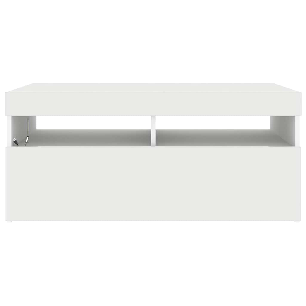 TV-Schrank mit LED-Leuchten Weiß 90x35x40 cm