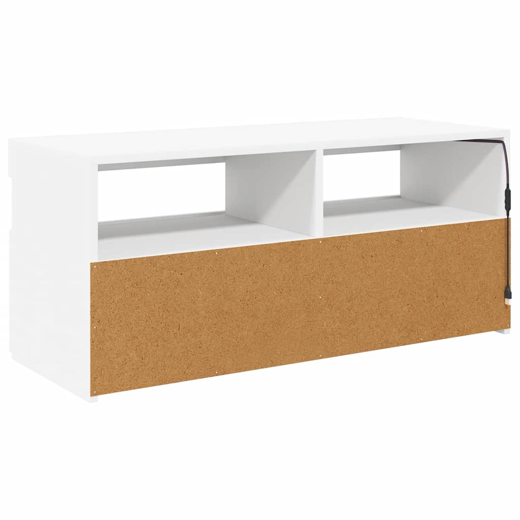 TV-Schrank mit LED-Leuchten Weiß 90x35x40 cm