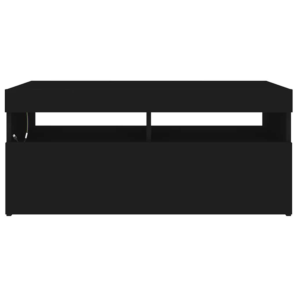 TV-Schrank mit LED-Leuchten Schwarz 90x35x40 cm