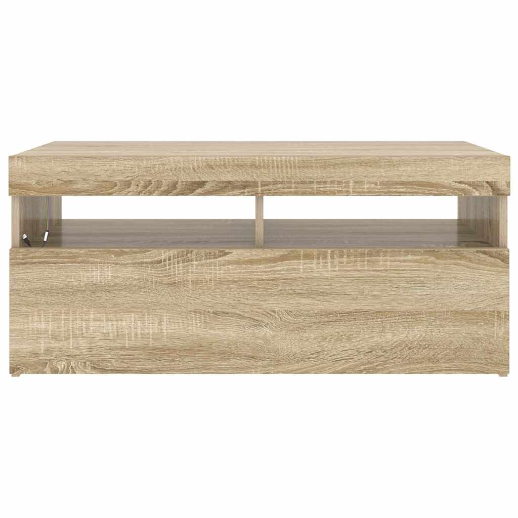 TV-Schrank mit LED-Leuchten Sonoma-Eiche 90x35x40 cm