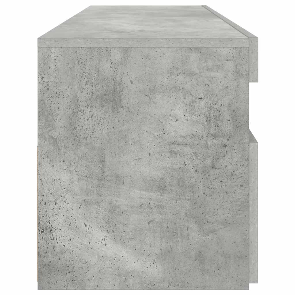 TV-Schrank mit LED-Leuchten Betongrau 90x35x40 cm