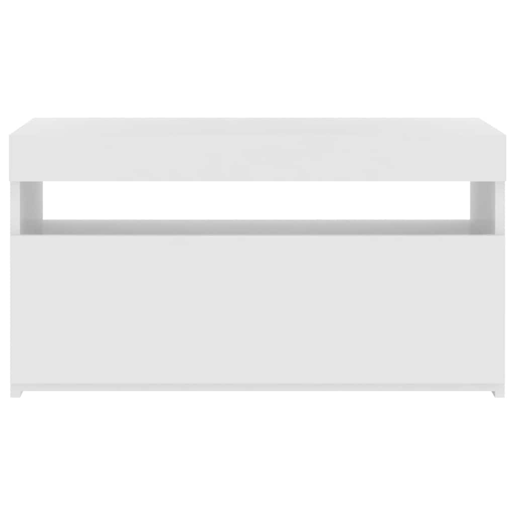 TV-Schrank mit LED-Leuchten Weiß 75x35x40 cm