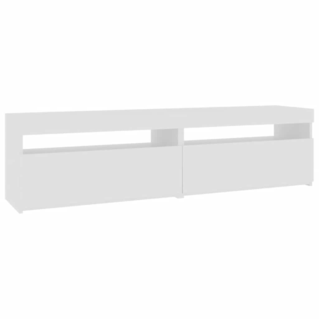 TV-Schränke 2 Stk. mit LED-Leuchten Weiß 75x35x40 cm