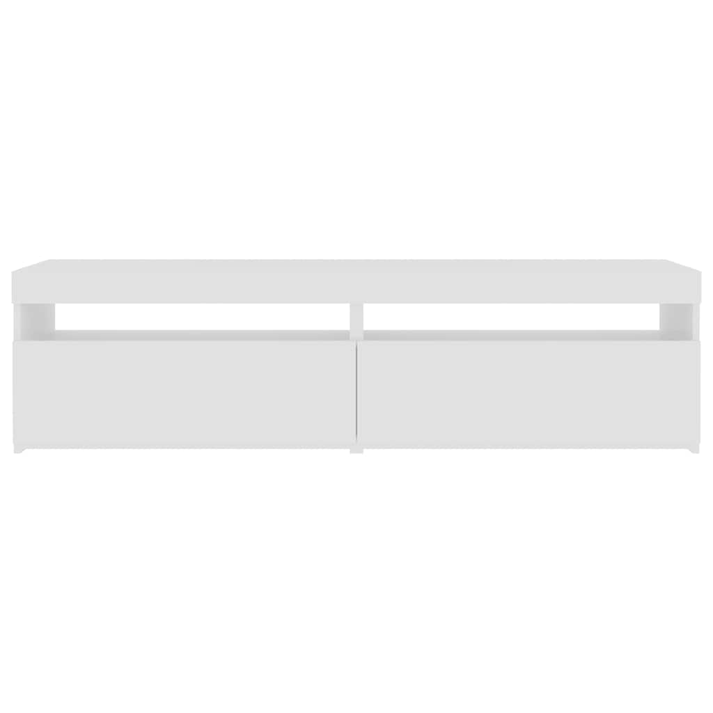 TV-Schränke 2 Stk. mit LED-Leuchten Weiß 75x35x40 cm