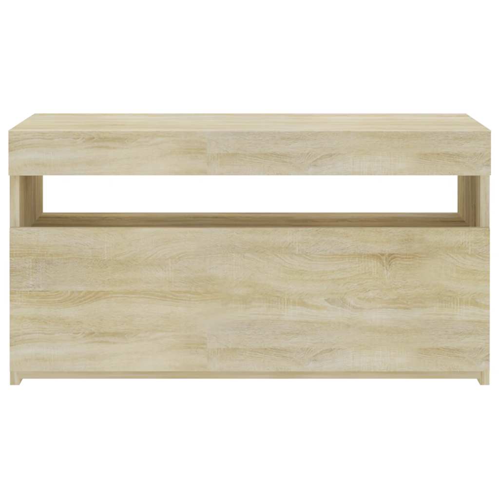 TV-Schrank mit LED-Leuchten Sonoma-Eiche 75x35x40 cm