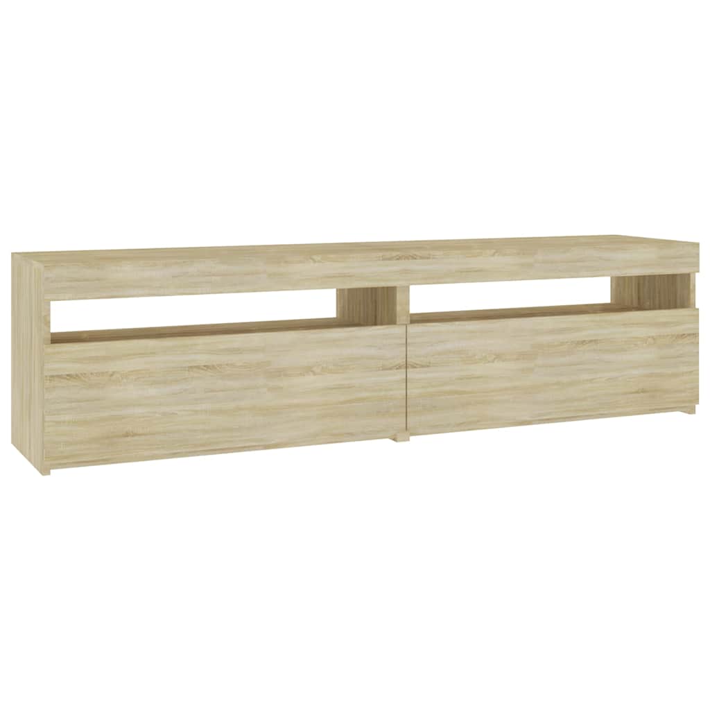 TV-Schränke 2 Stk. mit LED-Leuchten Sonoma-Eiche 75x35x40 cm