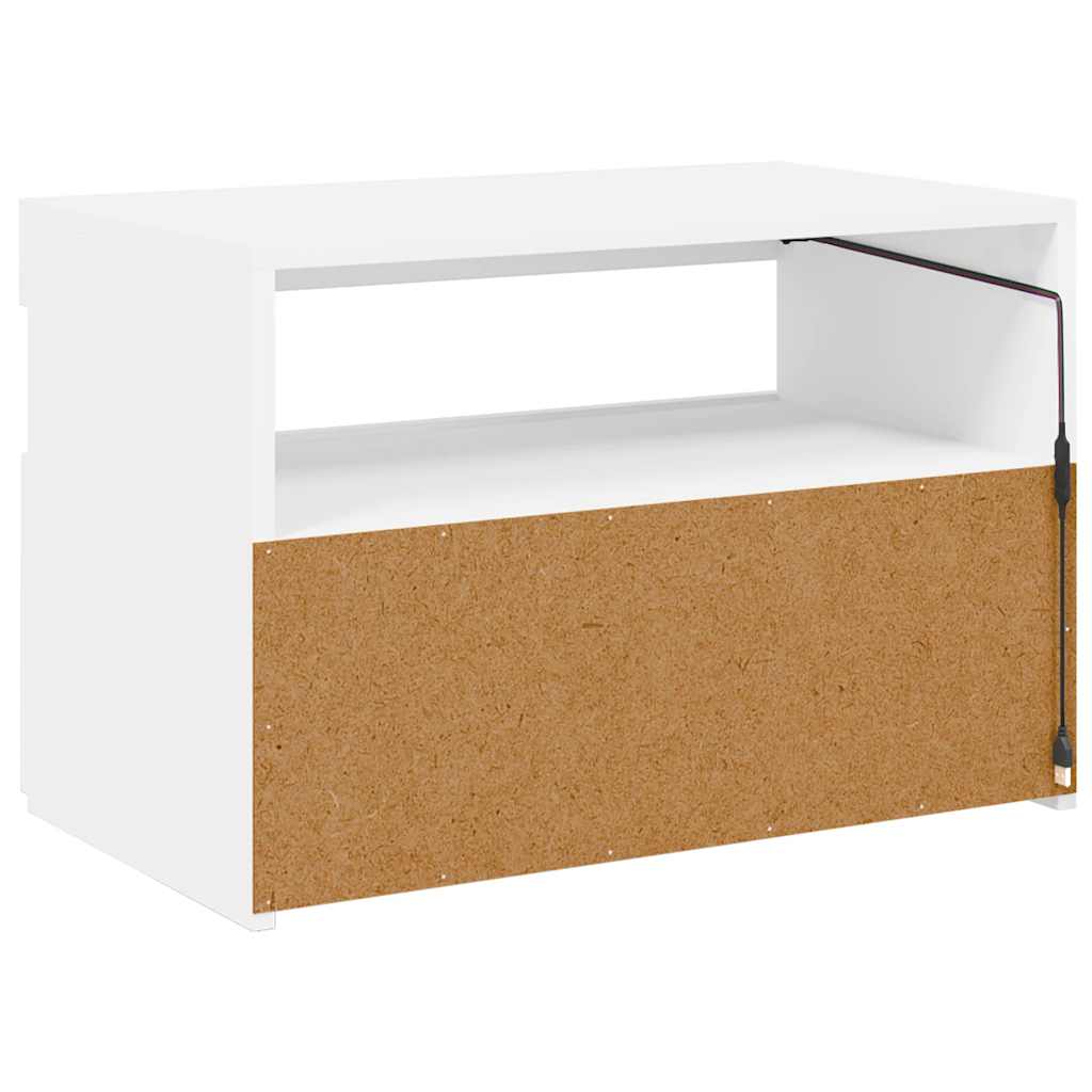 TV-Schrank mit LED-Leuchten Weiß 60x35x40 cm