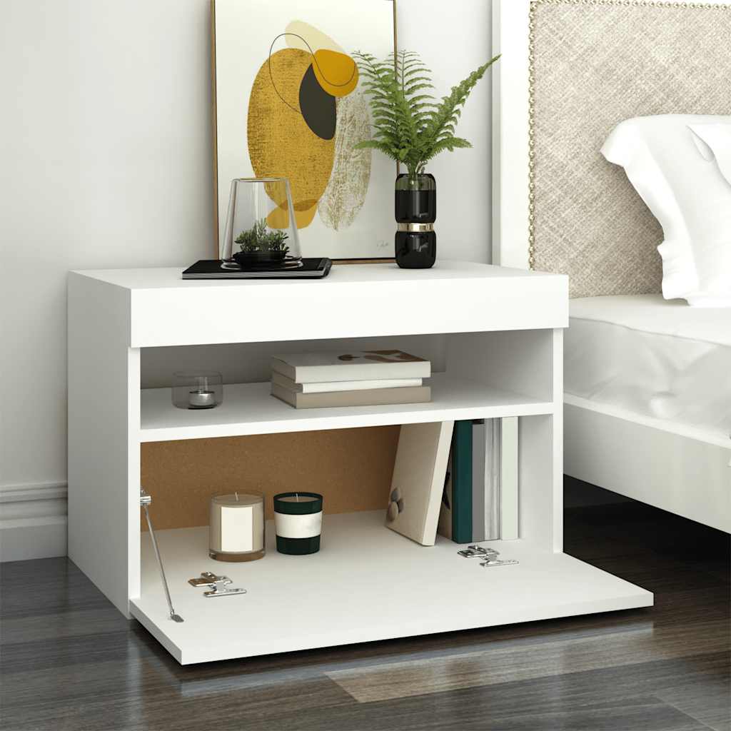 TV-Schrank mit LED-Leuchten Weiß 60x35x40 cm