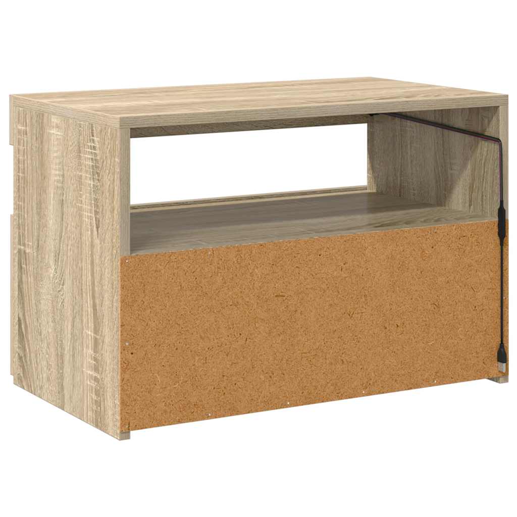 TV-Schrank mit LED-Leuchten Sonoma-Eiche 60x35x40 cm