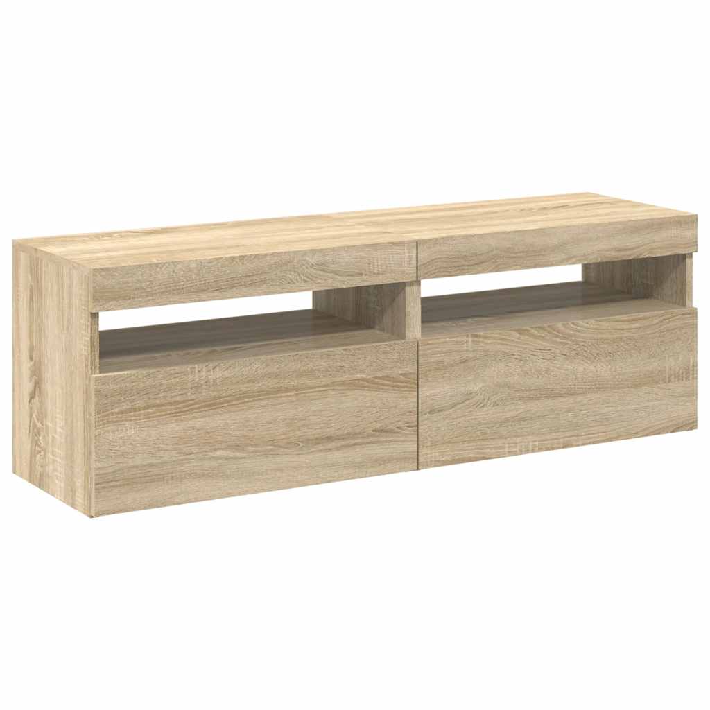 TV-Schränke LED-Leuchten 2 Stk. Sonoma-Eiche 60x35x40 cm