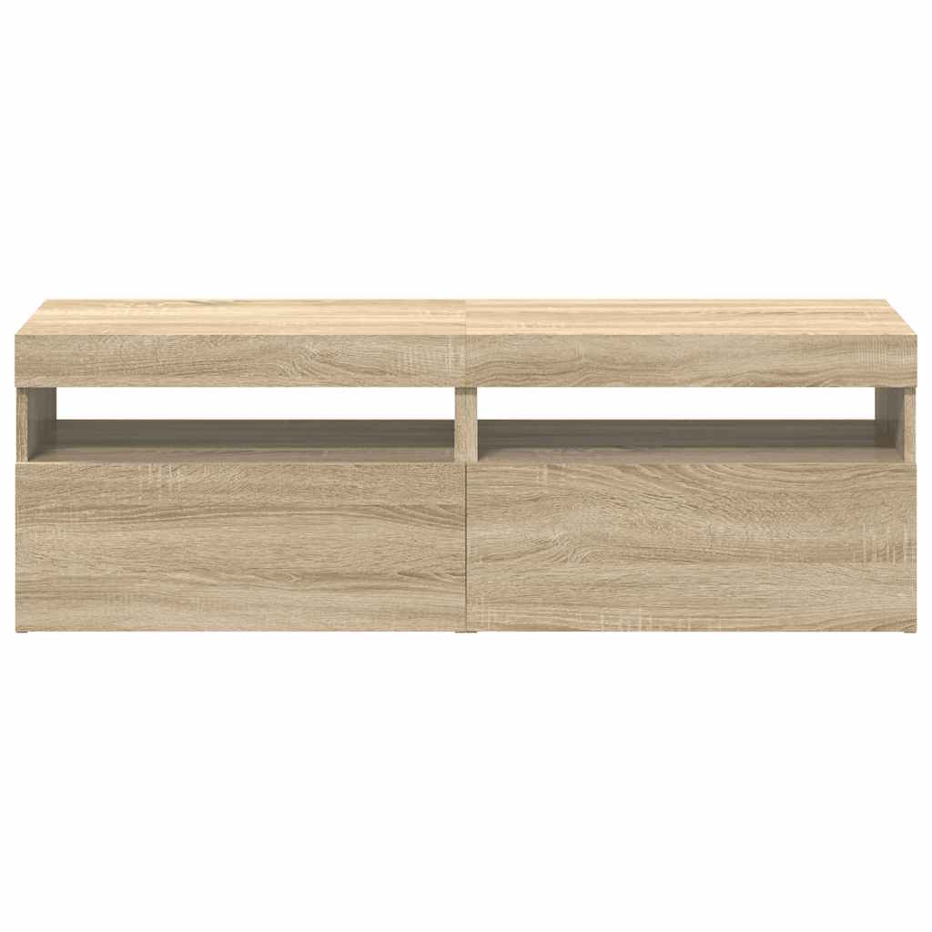 TV-Schränke LED-Leuchten 2 Stk. Sonoma-Eiche 60x35x40 cm