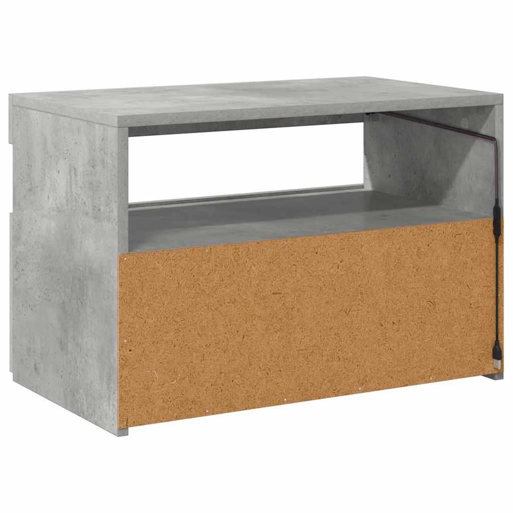 TV-Schrank mit LED-Leuchten Betongrau 60x35x40 cm