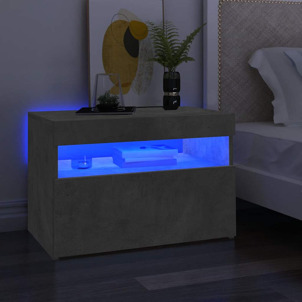 TV-Schrank mit LED-Leuchten Betongrau 60x35x40 cm