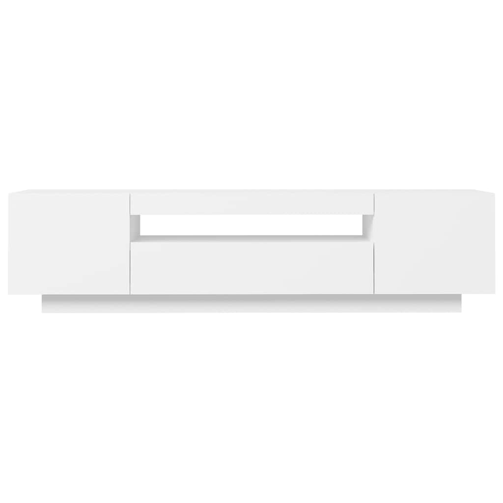TV-Schrank mit LED-Leuchten Weiß 160x35x40 cm