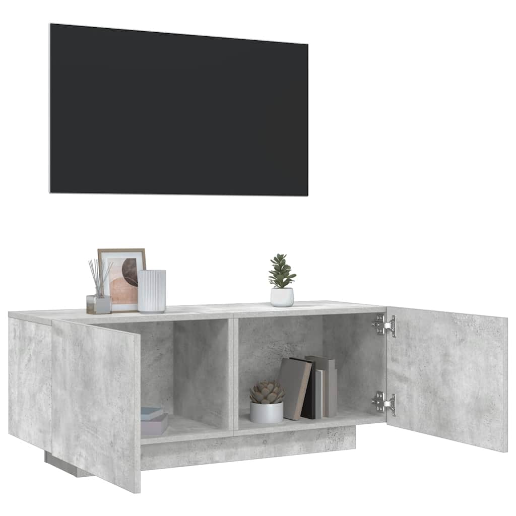 TV-Schrank Betongrau 100x35x40 cm Holzwerkstoff