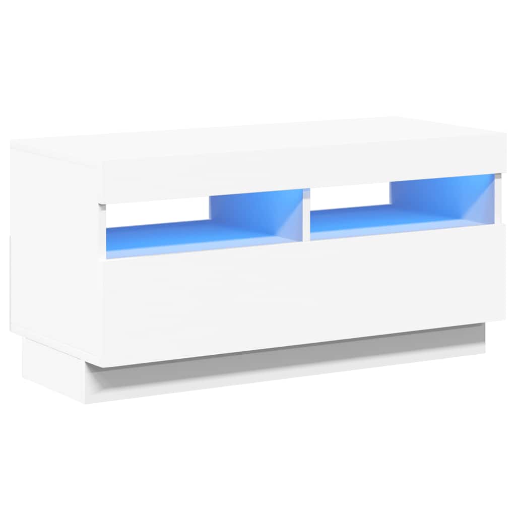 TV-Schrank mit LED-Leuchten Weiß 80x35x40 cm