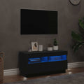 TV-Schrank mit LED-Leuchten Schwarz 80x35x40 cm