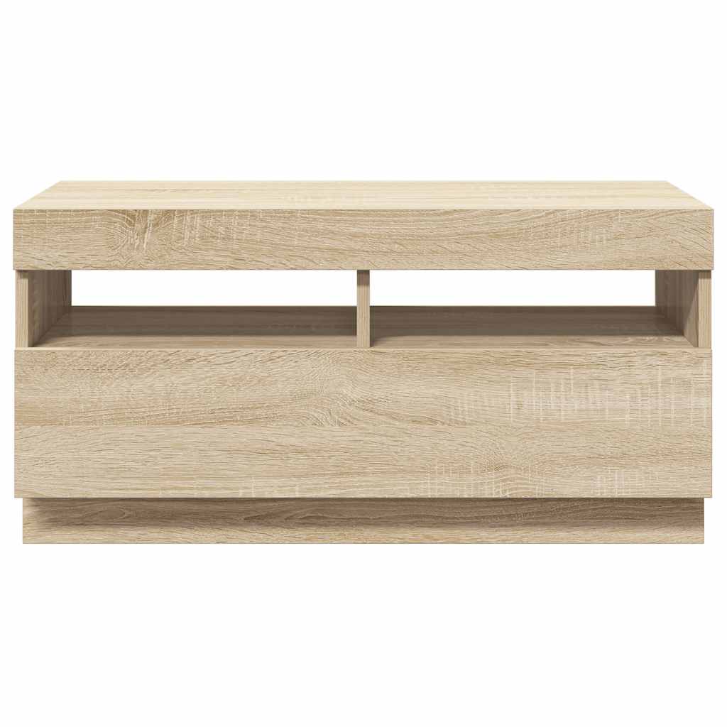 TV-Schrank mit LED-Leuchten Sonoma-Eiche 80x35x40 cm
