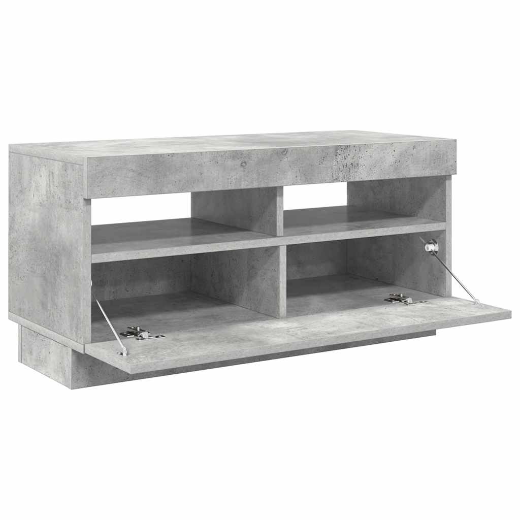 TV-Schrank mit LED-Beleuchtung Betongrau 80x35x40 cm