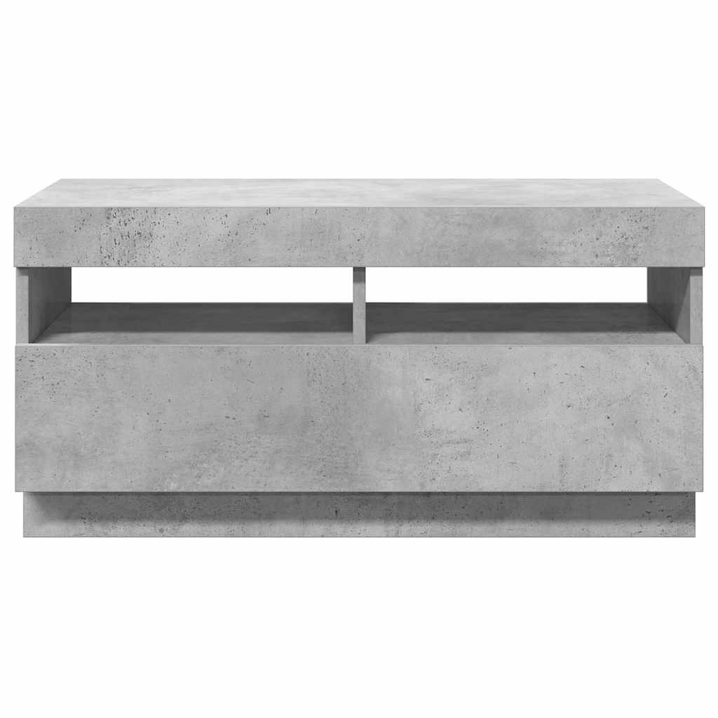 TV-Schrank mit LED-Beleuchtung Betongrau 80x35x40 cm