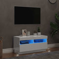 TV-Schrank mit LED-Leuchten Hochglanz-Weiß 80x35x40 cm