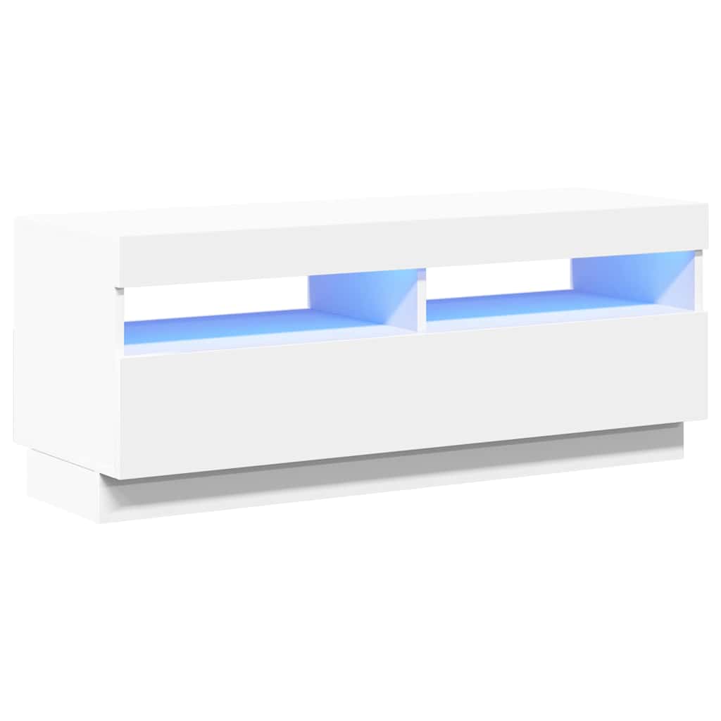 TV-Schrank mit LED-Leuchten Weiß 100x35x40 cm