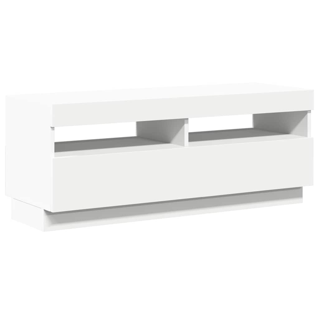 TV-Schrank mit LED-Leuchten Weiß 100x35x40 cm