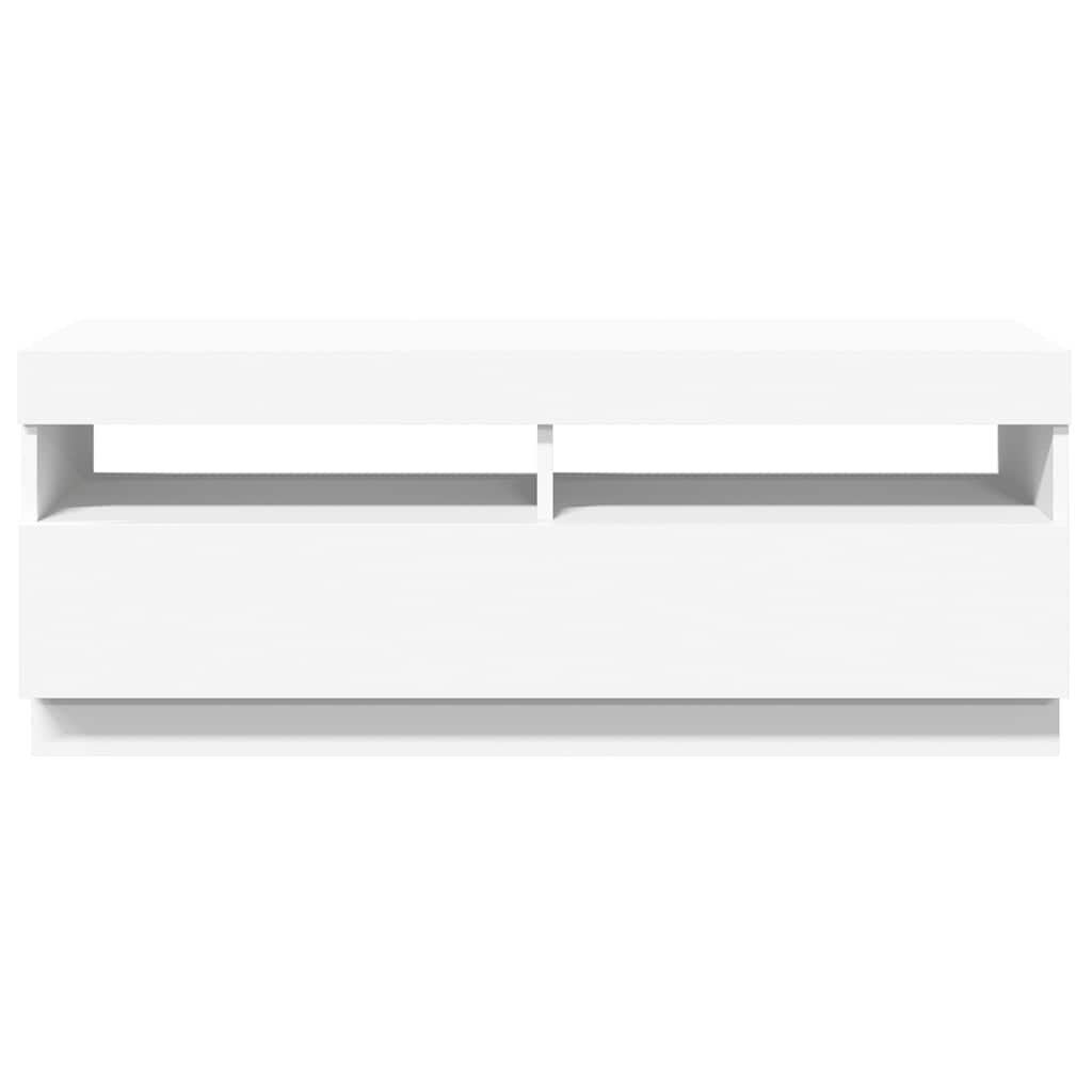 TV-Schrank mit LED-Leuchten Weiß 100x35x40 cm
