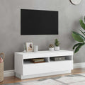 TV-Schrank mit LED-Leuchten Weiß 100x35x40 cm